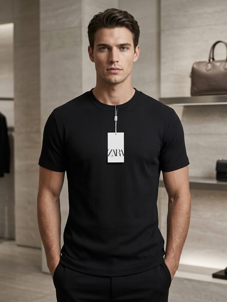 Camiseta Canelada Zara