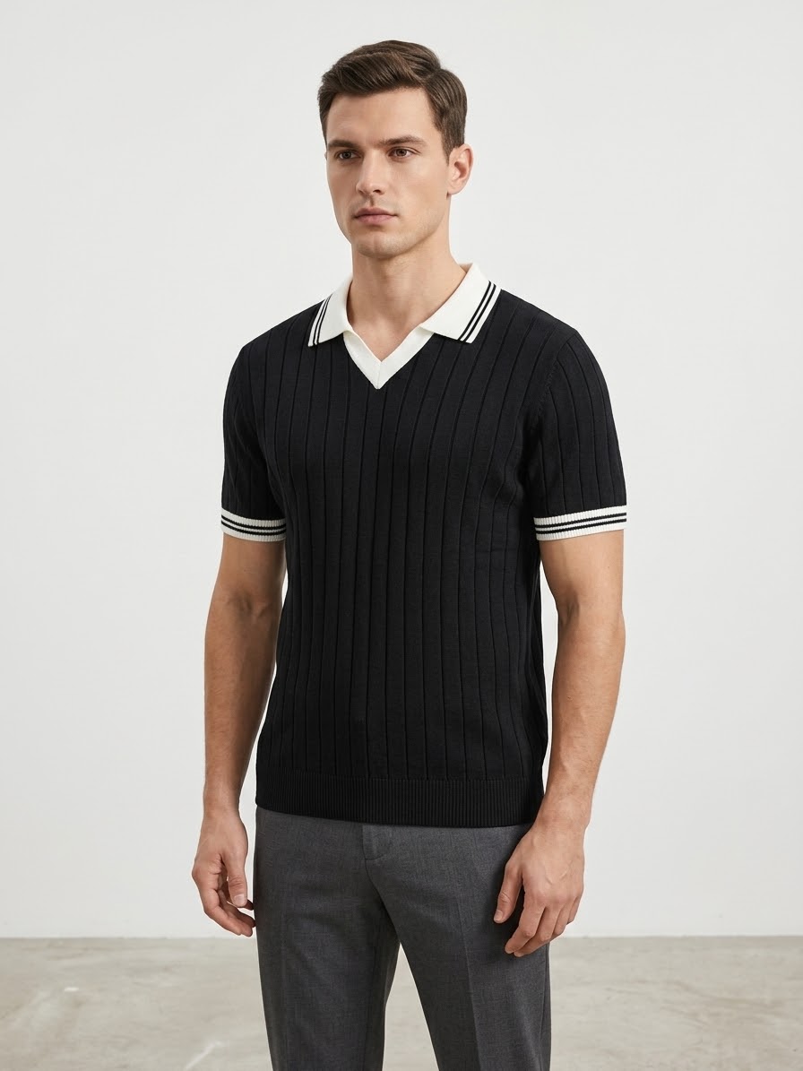 Camisa Polo em tricô
