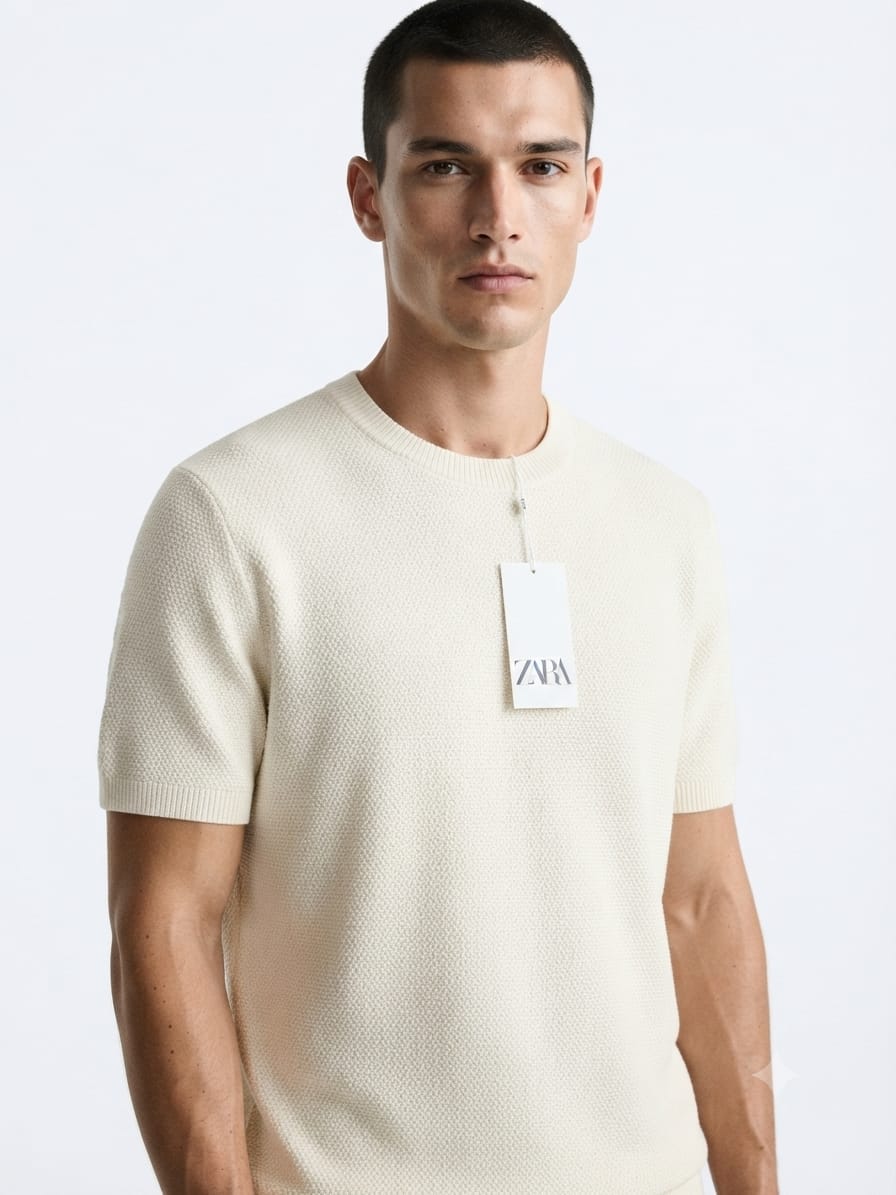 Camiseta em tricô Zara